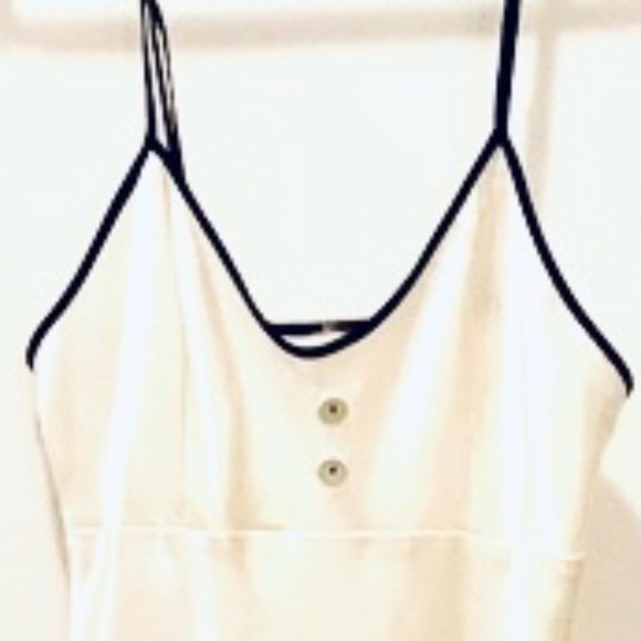 Vintage Silk & Satin - Slip Dress/Nightie Navy blue trim - Picture 2 of 7